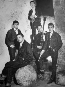 An early publicity shot of the Animals taken at Newcastle Castle Keep probably in early 1964. L-R Eric Burdon (Vocals) Alan Price (Keyboards) Chas Chandler (Bass) Hilton Valentine (Guitar)