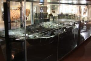 The Dover Bronze Age boat is one of fewer than 20 Bronze Age boats so far found in Britain. It dates to 1575–1520 BC, which may make it one of the oldest substantially intact boat in the world (older boat finds are small fragments, some less than a metre square) – though much older ships exist, such as the Khufu ship from 2500 BC. 