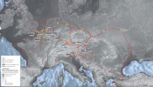 FTDNA Globe trekker EUROPE overzicht van de afstammingslijnen door tijd en plaats en om de moderne geschiedenis van mijn (I-FGC15105) directe vaderlijke achternaamlijn en de oude geschiedenis van mijn gedeelde voorouders bloot te leggen.