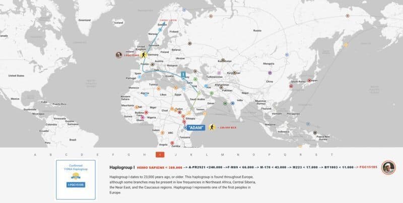Out of Africa migration of my Haplogroup I-FGC15105
