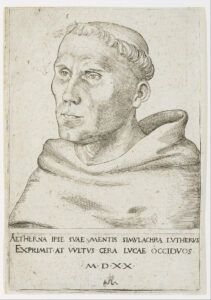 Luther as a friar, with tonsure