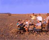 Champagne in the Namib desert, 1999