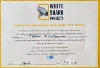 White Shark Projects, Cage Dive certificate Hélène